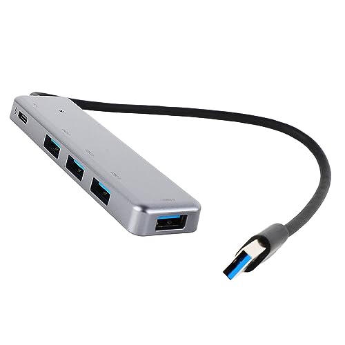 5 in 1 USB Hub, Multi Port USB C Dongle Dockingstation, 4 X USB 3.0, 1 X USB C, Tragbarer Adapter für Schnelle Datenübertragung, für Laptop Desktop von Tangxi