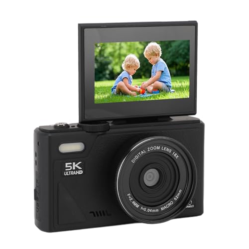 5K Digitalkameras für die Fotografie, 75 MP HD Vlogging -Kamera mit 18 -Fach Digitaler Zoom, Autofokus -Retro -spiegelloser Kamera mit 3 -Zoll -Bildschirm für die Reisefotografie von Tangxi