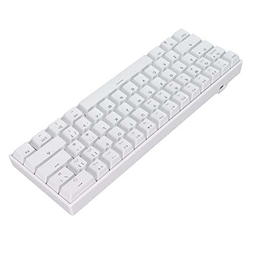 61 Tasten Mechanische Tastatur, RGB-Beleuchtung Ergonomische Gaming-Tastatur, Ergonomische 2.4G/BT 3.0-5.0 Kabelgebundene -Tastatur für/für HarmonyOS/für (Linearer von Tangxi