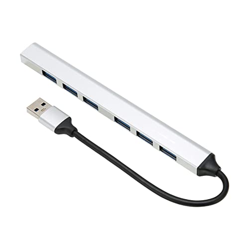 7 Ports USB3.0 Hub für Laptop, Tragbarer Aluminium Daten USB Splitter, USB Splitter USB 3.0 Multiport Expander für Laptop PC, Superbooks von Tangxi