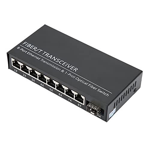 8-Port-Gigabit-Ethernet-Switch, 10/100/1000Mbps Gigabit & 1,25Gbps Glasfaser-Netzwerk-Switch, 5E/CAT6 TP Line Gigabit-Netzwerkkonverter - Desktop- oder Wandmontage von Tangxi