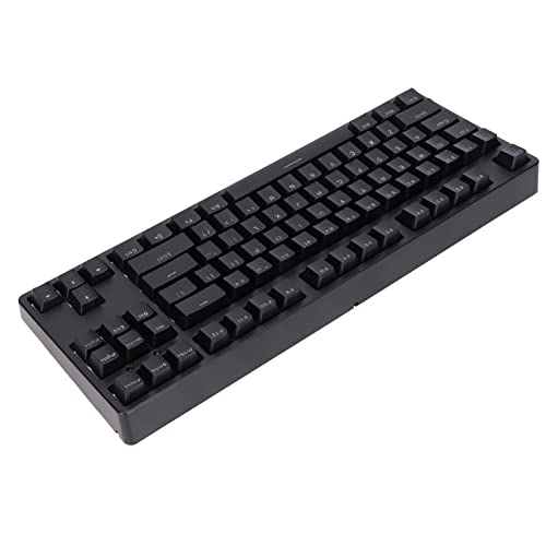 87 Tasten Mechanische Computertastatur, Ergonomische Gaming-Tastatur RGB-Hintergrundbeleuchtung, 10 Dye-Sublimation-Tastenkappen USB C/Layout-Design Office-Tastatur für Wins, für Android (Schwarz) von Tangxi