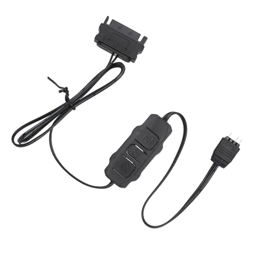 ARGB-Controller-Kabel, 5 V 3PIN ARGB-Controller zu SATA mit 3-Tasten-Steuerung, Argb-Lüfter-Controller für SATA-Versorgung mit Integriertem Cool-Beleuchtungsmodus für (BLACK) von Tangxi