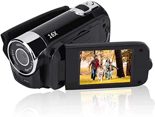 Digitale Videokamera Camcorder 720P 16 MP Full HD 270 ° Rotation Weitwinkel Vlogging-Kamera-Recorder 3,0 Zoll IPS-Display Camcorder Camcorder 16X Zoom Eingebauter NP5C Lithium-Akku (Schwarz-EU) von Tangxi