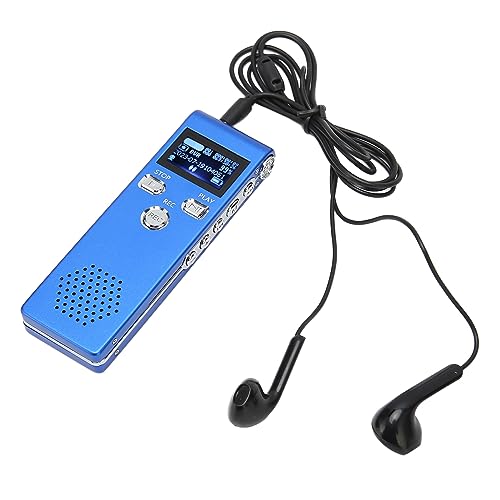 Digitaler Diktiergerät, HD Stereo MP3 Recorder mit Rauschunterdrückung und Integrierten Doppelmikrofonen, Passwortfunktion, für Vorlesungsinterviews (16g) von Tangxi