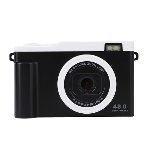 Digitalkamera, 48MP Dualkamera mit 15 -Fach Optischer Zoom, 1080p WiFi Compact Camera, Auto Focus & LED -Blitz, 650 -mAh -Akku für Reise -Vlogging (Black) von Tangxi