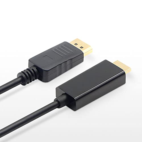 DisplayPort-zu-HD-Kabel 3840 X 2160P 4K 60 Hz DP-zu-HD-Videokonverterkabel, 6 Fuß Langes DP-Adapterkabel für Gaming-, TV, PC, Laptop, Schwarz von Tangxi