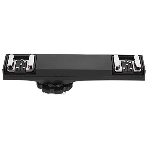 Dual Hot Shoe Splitter, Blitzschuhverlängerungsstangenhalterung Kaltschuhverlängerungshalterung Doppelhalterung DSLR-Kamera Camcorder DV(für Canon) von Tangxi