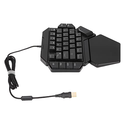 Einhand-Gaming-Tastatur mit 35 Tasten, RGB-Hintergrundbeleuchtung, Ergonomische -Tastatur mit Handballenauflage, USB-Tastatur, Einhand-Gamecontroller für PC-Spiele von Tangxi