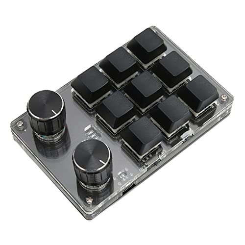 Einhandtastatur, Mechanische Gaming Tastatur mit 9 Tasten, 2 Knöpfe, Kleine USB und Drahtlose BT Dual Modus OSU Tastatur, Programmierbare DIY Tastatur für Spiel PC Laptops von Tangxi