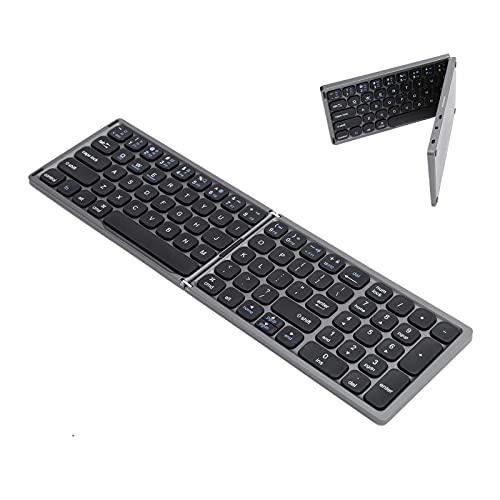 Faltbare -Tastatur Wireless Ultra Slim Folding Keyboard Telefon-Tablet-Laptop Wiederaufladbare Tragbare Tastatur für IOS/Android/Windows-System (Eisengrau) von Tangxi