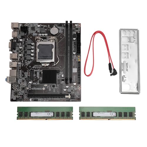 H110-Motherboard, USB3.0 MATX LGA1151 Desktop-Server-Motherboard für M.2-Schnittstelle (mit 2 Stück 16 GB Speicherstreifen) von Tangxi