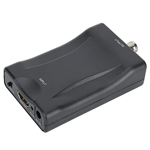 HDMI-zu-BNC-Konverter, Audio-Video-Konverter für NTSC-/PAL-Formate, HDMI-Eingang, BNC-Koax-Ausgang, Anzeige von HDMI-Video auf normalen Fernsehern und VHS-Aufnahmen/Videoplayern und DVD-Recordern von Tangxi