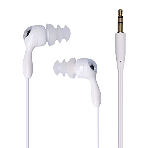 IPX8 wasserdichte In-Ear-Kopfhörer 3,5 Mm / 0,14 Zoll Sportaktivitäten Kopfhörer 40 cm / 15,7 Zoll Kopfhörer-Linie mit 2 Stück Ersetzen Sie Ohrstöpsel Zum Schwimmen, Surfen, Laufen, (Weiss) von Tangxi