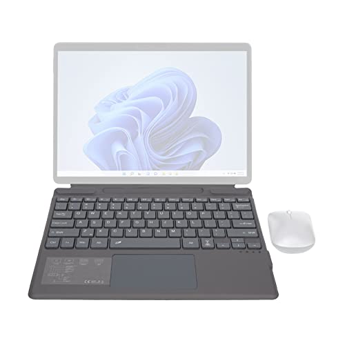 Kabellose Tastatur mit Trackpad, Tragbare BT5.0 Ultra Slim Mute Scissor Switch Tastatur mit 7 Farbiger Hintergrundbeleuchtung für Pro 8 und für Pro X, 10 M Stabile Verbindung von Tangxi