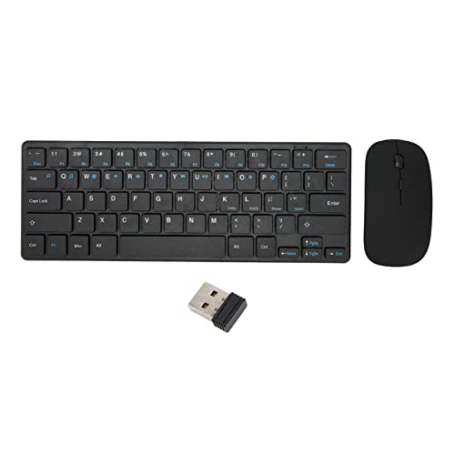 Kabellose Tastatur und Maus-Kombination 2,4 G, 64-Tasten-Tastatur in Voller Größe, 3 DPI, Einstellbare USB Maus,Ergonomisches Computer Tastatur und Maus Set für Desktop PC Tablet von Tangxi