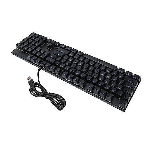 Mechanische Computertastatur mit 104 Tasten, Blauer Schalter, Kabelgebundene USB-RGB-Gaming-Tastatur, 28 Hintergrundbeleuchtungsmodi für Win XP/7/8/10/11, für OS X 10.2, Schwarz von Tangxi