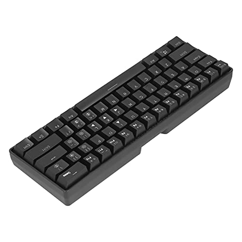 Mechanische RGB-Gaming-Tastatur 61 Tasten 2,4 G Office Drahtlose Computertastatur, Plug and Play / 1850 MA Wiederaufladbarer Akku Laptop-PC-Tastatur für Windows für OS X für Android (Roter Schalter) von Tangxi