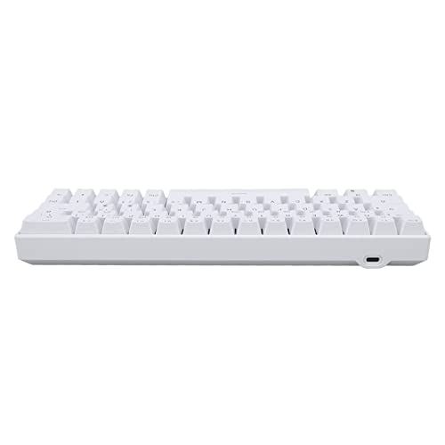 Mechanische Tastatur, 64 Tasten, Kabellos, 2,4 G BT, Mechanische Gaming-Tastatur, Typ C, Kabelgebundene Verbindung, Ergonomische USB-Tastaturen für PC-Gamer-Computer-Desktop (Brauner Schalter) von Tangxi