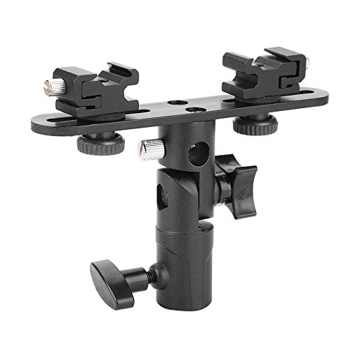 Mehrzweck-Doppelblitzhalterung Einstellbare Doppel-Blitzschuh-Blitzgeräteständer Schirmhalter Lampenfassung 1/4bis 3/8 für Studio Video Camcorder DSLR-Kamera Mehrzweck-Doppelblitzhalterung Einstellbare Doppel-Blitzschuh-Blitzgeräteständer Schirmhalter Lampenfassung 1/4bis 3/8 für Studio Video Camcorder DSLR-Kamera von Tangxi
