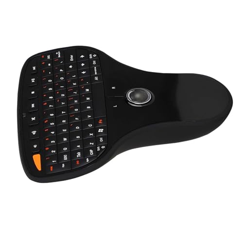 N5901 QWERTZ Tastatur, Trackball, 2,4 G Kabellose USB Multimedia Tastatur mit Voller Kontrolle, 10 M Kontrollentfernung, Ultraleichtem Design, Taschenformat, Rutschfester von Tangxi