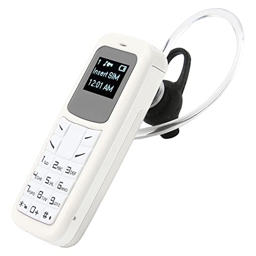 Ohrhaken-Handy, 2G GSM BT3.0-Headset-Wähltelefon, Einzelnes SIM-0,66-Zoll-Kleinkopfhörer-Handy für das Fahren von Sportgeschäften (Weiss) von Tangxi