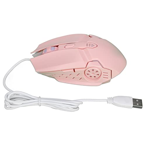 RGB-Gaming-Maus, Kabelgebunden, Optische USB-Computermäuse für Laptop, PC, Notebook, Computer, Desktop, USB-Maus, 4 Coole RGB-Beleuchtung, DPI-einstellbar, Ergonomisches Computerzubehör (6D rosa) von Tangxi