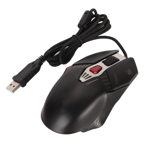 RGB-Gaming-Maus, Programmierbare Tasten, Ergonomisches Design, Anpassbare RGB-Hintergrundbeleuchtung, Kabelgebundener USB-Anschluss, 4 DPI, für Gamer und Arbeit (Black) von Tangxi