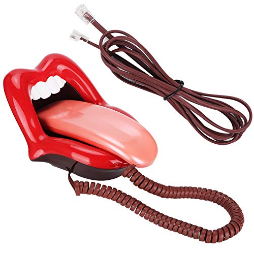 Red Large Tongue Telefon Festnetztelefone für zu Hause, Red Mouth Telefon verkabelt sexy Lippentelefon Geschenk Cartoon geformt echt schnurgebunden für Home Hotel Office Dekoration von Tangxi