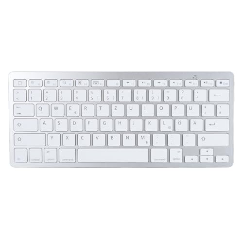 Schnurlose Tastatur, Schlanke BT-Tastatur mit Scherenschalter, Ergonomische, Spritzwassergeschützte Tastatur aus Aluminiumlegierung mit (Deutsches QWETZ-Layout) von Tangxi
