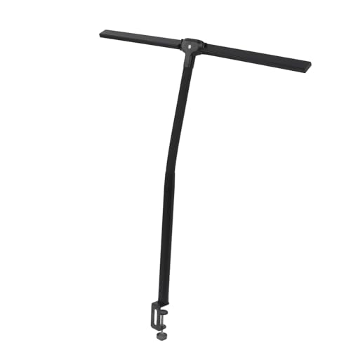 Schreibtischlampe, Schwarzer AC100-240V LED Abnehmbare Doppelkopf-Schreibtischlampen Augenschutz 24w für Büro (EU-Stecker) von Tangxi