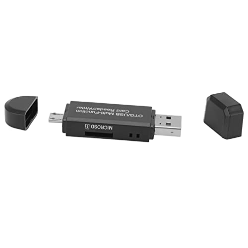 Tangxi 2 in 1 USB2.0-Kartenleser, USB-OTG-Adapter, SD-MMC-Kartenleser, USB2.0-Speicherkartenleser für SDXC, SDHC, SD, MMC, RS MMC, Micro-Speicherkarte, Speicherkarte, UHS I (Schwarz) von Tangxi