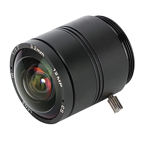 Tangxi 3,2 mm 12MP F1.2 HD CCTV-Objektiv, 3,2 mm 12MP F1.2 Professional CS Mount Sicherheitsüberwachungskamera Objektiv mit Fester Brennweite für CCTV Camera-Objektiv von Tangxi