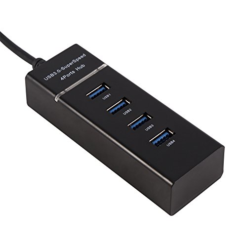 Tangxi 4-Port USB 3.0 Hub Splitter 5 Gbit/S Übertragungsrate Datenkonverter Laptop USB Hub 3.0 Extender Adapter für Windows 7/8, XP/für Vista (Schwarz LR063682) von Tangxi