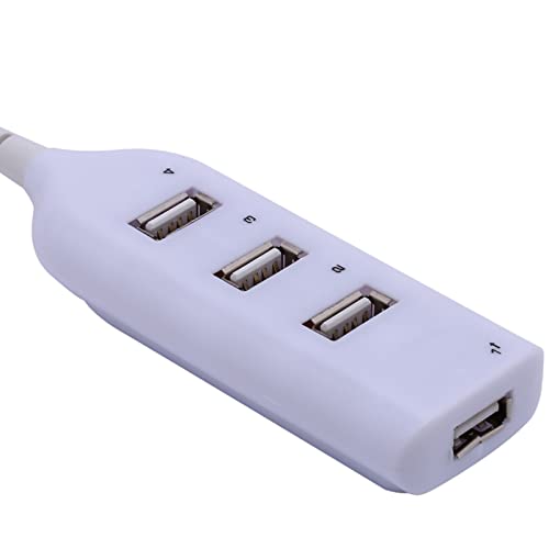 Tangxi 4-Port USB Hub, Wired Micro USB2.0 4-Port Distributor Multi Hub Splitter Power for PC/Computer, White von Tangxi