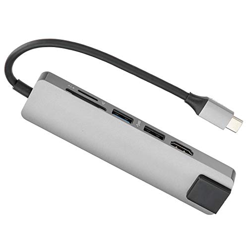 Tangxi 6 in 1 Erweiterter Externer Hub, USB C-Hub mit Externem 6-Port-Hub/Kleine Größe, Unterstützung für Kleine Speicherkarten/Speicherkarten/OS X/für Windows von Tangxi