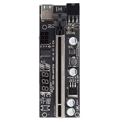 Tangxi 6Pin PCI E Riser Card Kompatibel mit Den 1x, 4X, 8X, 16x PCI-E Steckplätzen des Motherboards - 4 Solid Capacitors PCI E Adapter Card for All GPU Mining Altcoin Mining Rigs von Tangxi