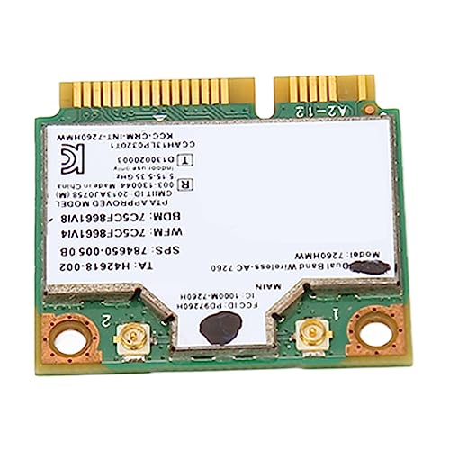 Tangxi 7260HMW Netzwerkkarte, Bluetooth 4.0 Stabile Sichere Universelle Netzwerkkarte, 300 Mbit/s 2,4 GHz 867 Mbit/s 5 GHz -PCIE-WLAN-Karte für Desktop-AIO-Motherboard von Tangxi