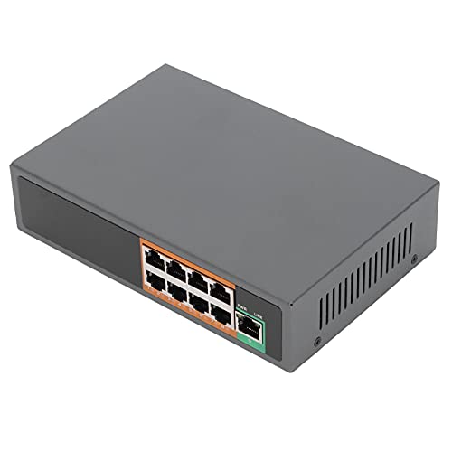 Tangxi 9 Ports POE Switch POE 1 Bis 8 Ports 10/100Mbps RJ45 Gigabit Ethernet Switch 104W Power Office Ethernet Splitter Network Switch - Plug-and-Play, Desktop- oder Wandmontage (EU-Stecker) von Tangxi