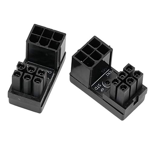 Tangxi ATX-Adapter ATX 6-poliger Innengewinde-zu-6-poliger Männlicher Adapter 80-Grad-GPU-Adapter mit Abgewinkelter Leistung für Desktop-Grafikkarte von Tangxi