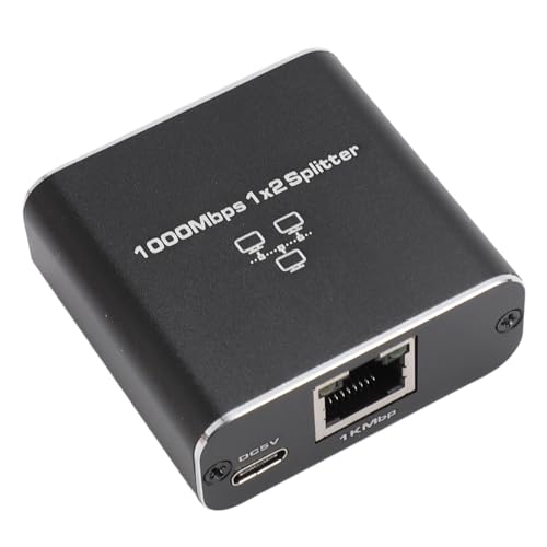 Tangxi Ethernet Splitter 1 zu 2, 1000 Mbit/s High Speed Gigabit Ethernet Splitter, 2 in 1 Out/1 in 2 Out RJ45 LAN Internet Splitter mit USB C Kabel, 2 Geräte Gleichzeitig Vernetzen von Tangxi