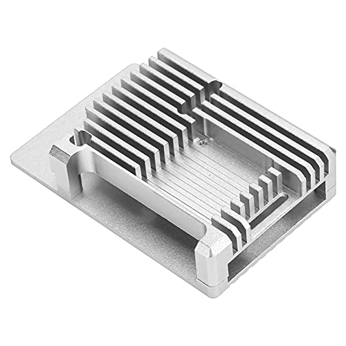 Tangxi Gehäuse aus Aluminiumlegierung für Raspberry Pi Schutzgehäuse und -Schale aus Aluminiumlegierung mit DC5V-Lüfter für Himbeer-Pi 4 (Silber) von Tangxi