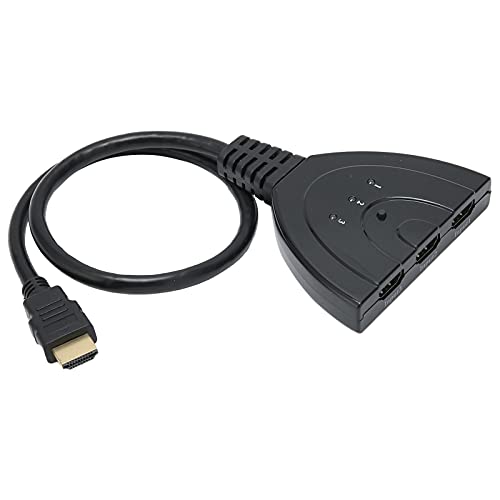 Tangxi HDMI-Schnittstellenschalter, 3-Port-High-Definition-Multimedia-Schnittstellenschalter, 3-in-1-Ausgang 1080P Hub-Umschalter Splitter-Adapterkabel von Tangxi