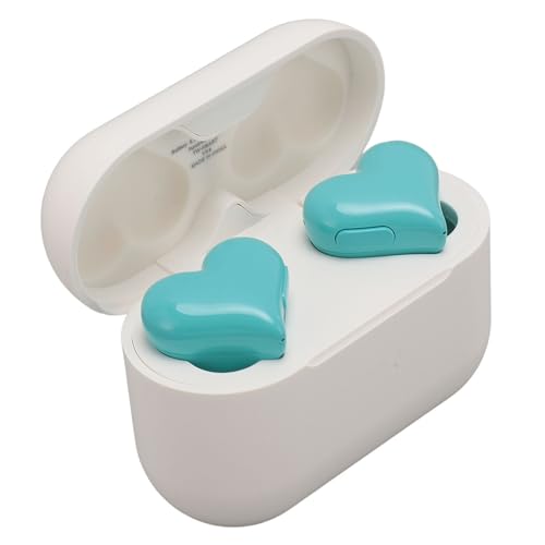 Tangxi Herz Ohrhörer, Süße Ohrhörer, Kabellose Ohrhörer, Kleine Ohrhörer, HiFi Stereo Sound, schweiß- und wasserdichte Ohrhörer, In Ear Ohrhörer mit Ladeetui, Bluetooth 5.3 (hellblau) von Tangxi