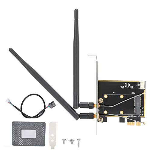 Tangxi -PCI-E-zu-Desktop-Adapter, 5-dB-High-Gain- / SMA-Steckerantennen-Netzwerkkarte, N/C-PCIE-Wireless-Karte für Desktop-PC von Tangxi