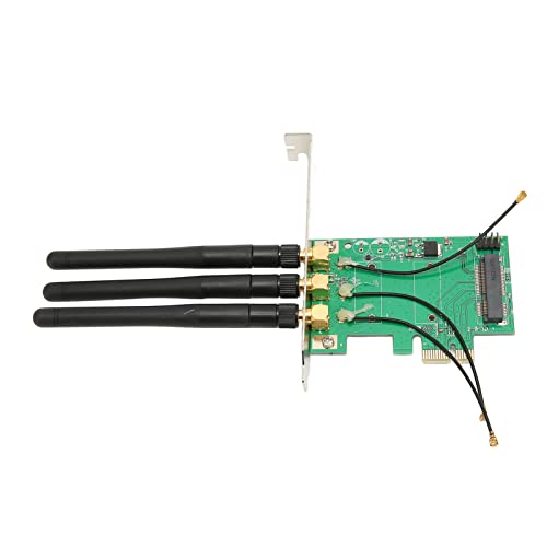 Tangxi -PCIE-zu-PCIE-Adapterkarte, Desktop-PCIE-Wireless-Karte, PCI-E-Riser-PC-zu-Laptop-Netzwerkkartenadapter mit Signalantennen für Windows, für Linux von Tangxi