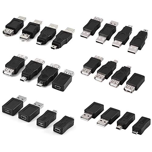 Tangxi Packung mit 12 Stück USB2.0-Adapter, Hochgeschwindigkeits-Adapter für mehrere USB2.0-Adapter, Micro-/-Stecker/Buchse-Wandler-Steckverbinder von Tangxi
