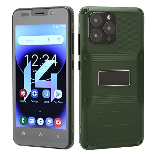 Tangxi Robustes 5,0 Zoll Smartphone, 4 GB RAM, 32 GB ROM, 2,4 G WiFi, Wasserdichtes Mobiltelefon mit Gesichtsentsperrung für Android 10, mit Augenschutzmodus, Dual SIM (Grün) von Tangxi