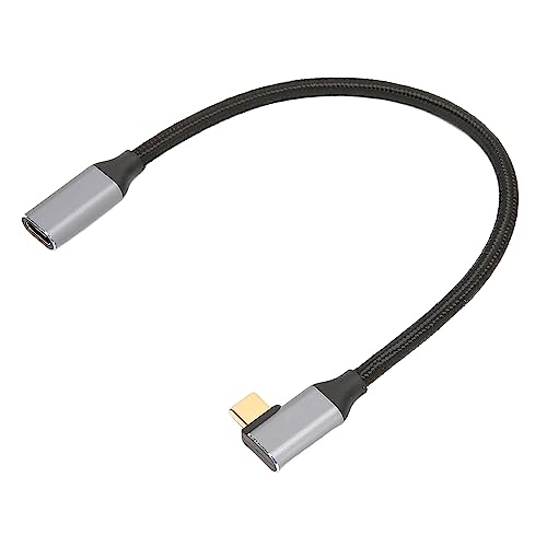 Tangxi USB C auf USB C 3.1 Gen 2 Kabel, USB Kabel mit 100W PD Ladegerät/4K 60Hz Video Ausgang/10Gbps Datenübertragung, 90 Grad USB C Stecker auf Buchse Kabel für Laptops/Telefone/Kameras (0,25m) von Tangxi