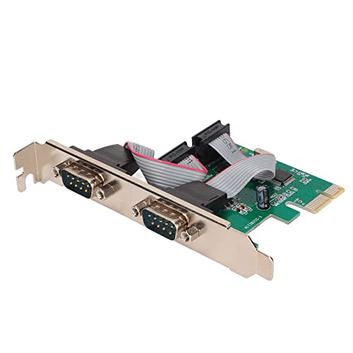 Tangxi WCH382L Chip RS232 Serial Adapter Card, 2,5 Gb/s PCIE RS232 Serial Host Controller Card, Computer 2 Port PCIE to RS232 Expansion Card for Desktop PC Windows System Driver CD von Tangxi